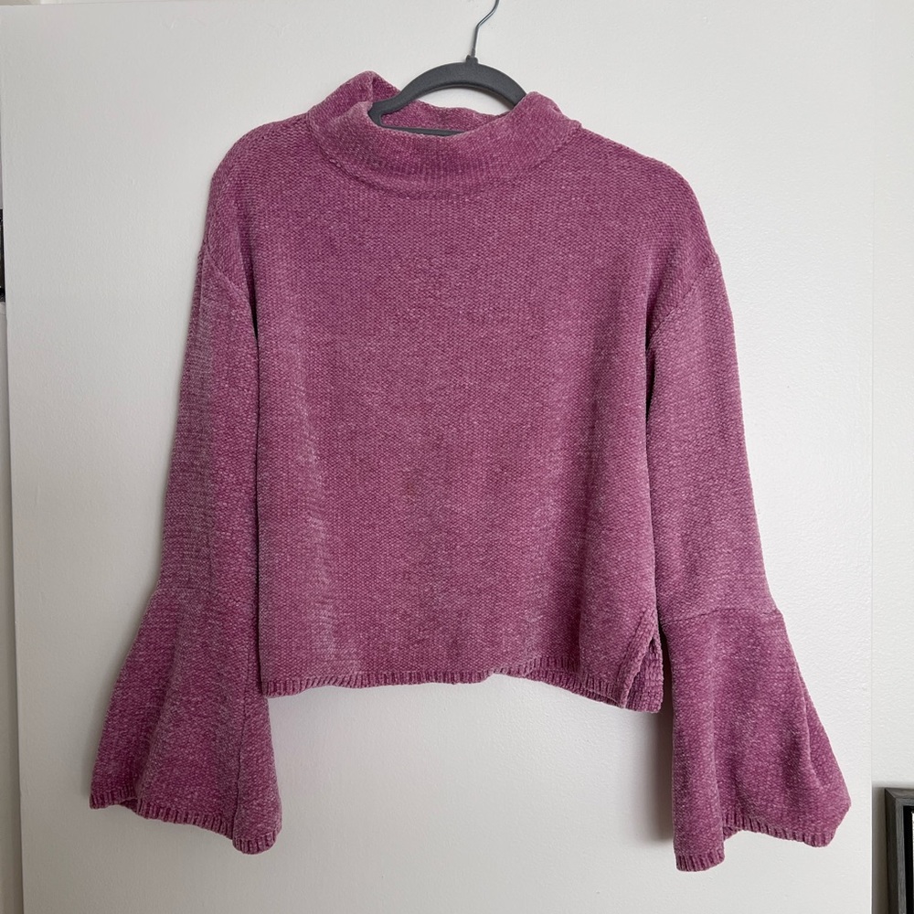 Pink Bell Sleeve Cozy Sweater